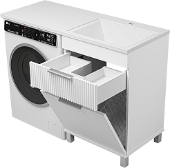 Brevita Тумба под раковину Enfida 60 под стиральную машину с б/к белая – фотография-12